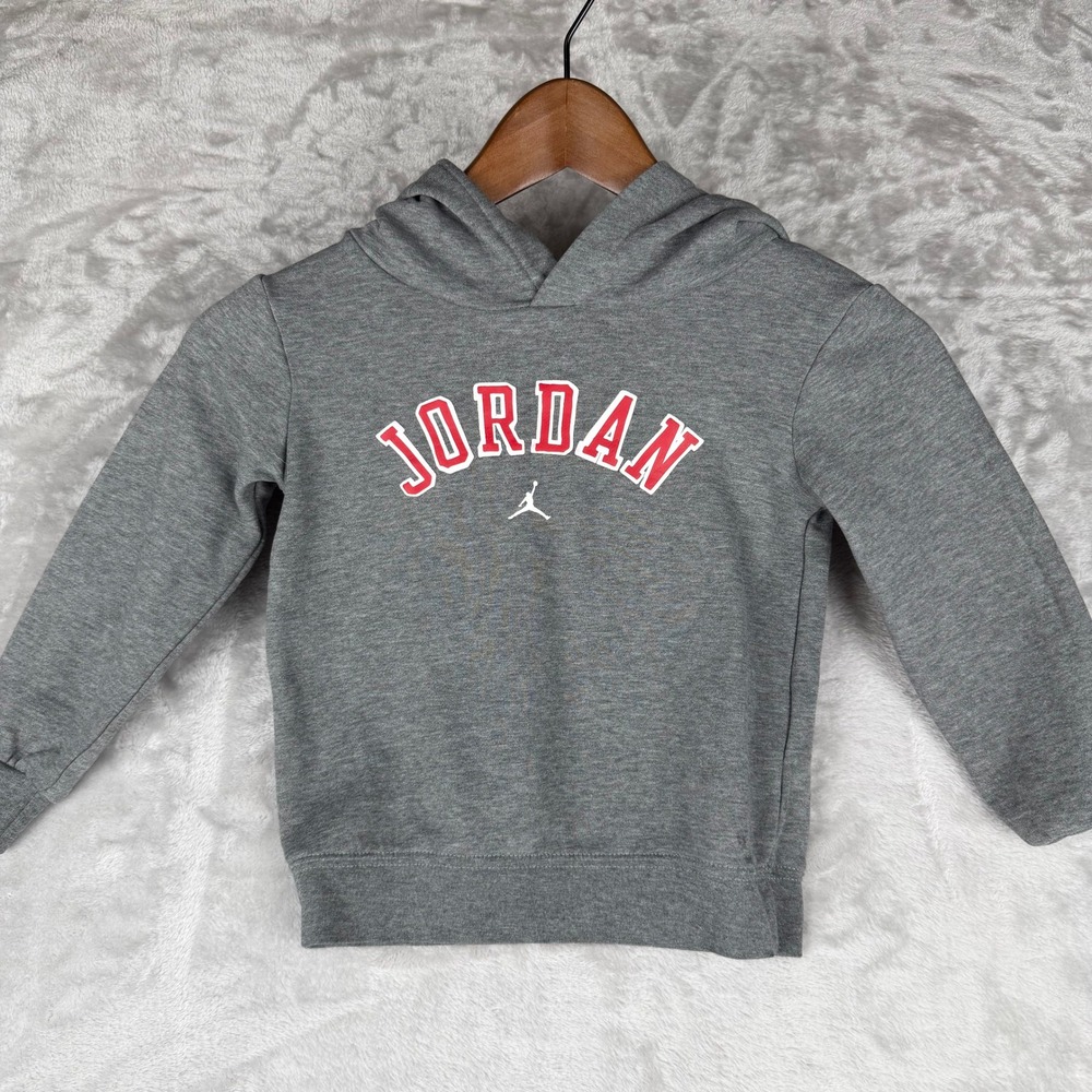 Kids Jordan Gray Hoodie Sweatshirt Jumpman Logo‎ Long Sleeve Pullover 3T